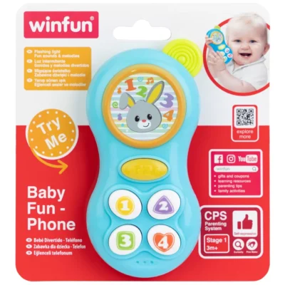 Telefon pentru bebeluși albastru – Winfun, 3 luni+