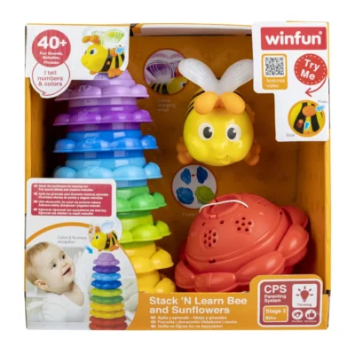 Turn de stivuire în formă de albinuță – Winfun, 6 luni+
