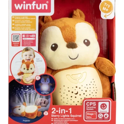 Proiector și lampă de veghe în formă de veveriță – Winfun, de la naștere