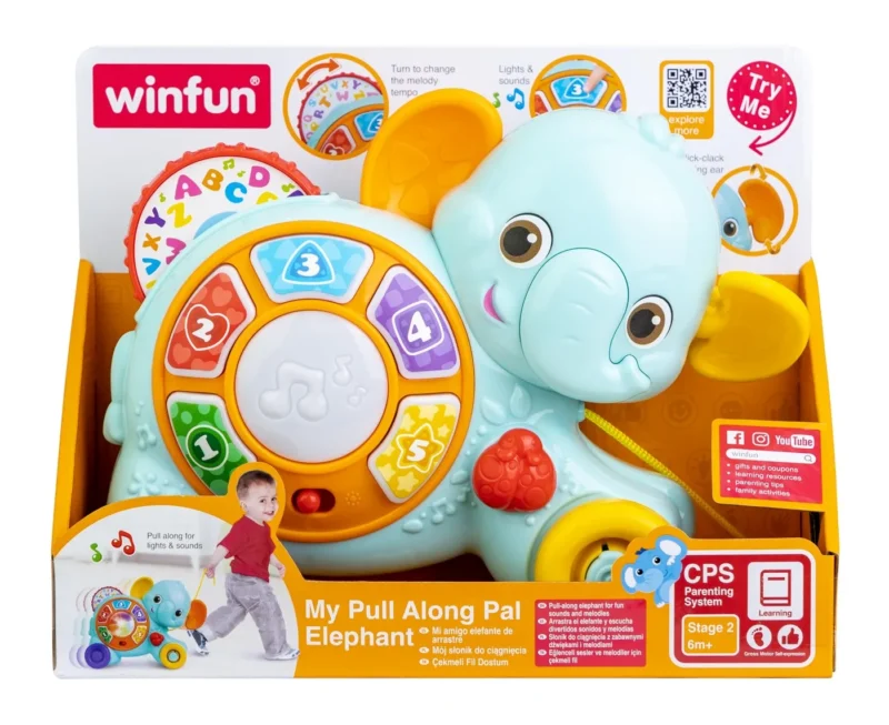 Elefant de tras cu sunete și lumini – Winfun, 6 luni+