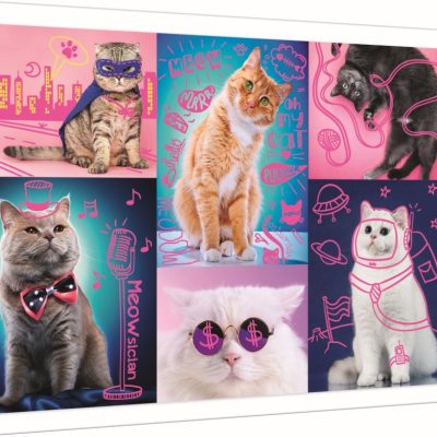 Puzzle Trefl 1000 Super Pisici Neon