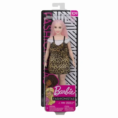 Păpușă Barbie Fashionista cu Părul Roz