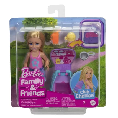 Barbie Papusica Chelsea cu Rucsac pentru Coacerea Brioselor