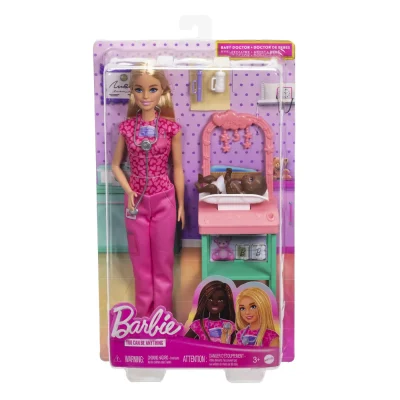 Barbie Set de Joaca Păpușă Barbie Blondă Face Cariera Pediatru
