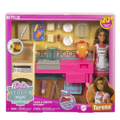 Barbie Si Teresa Reteta pentru Prietenie Set Păpușă Teresa Si Bucatarie cu Accesorii