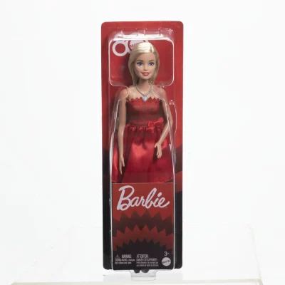 Barbie Păpușă Barbie Colectie Aniversara 80 de Ani Blondă cu Rochie Rosie Rubin