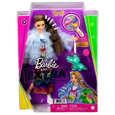 Păpușă Barbie Extra Style Rochie Curcubeu