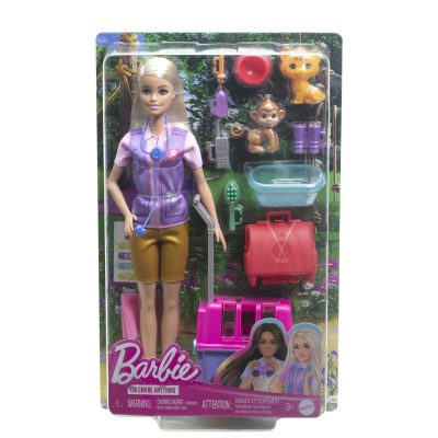 Barbie You Can Be Set Păpușă cu Doua Animalute Din Jungla
