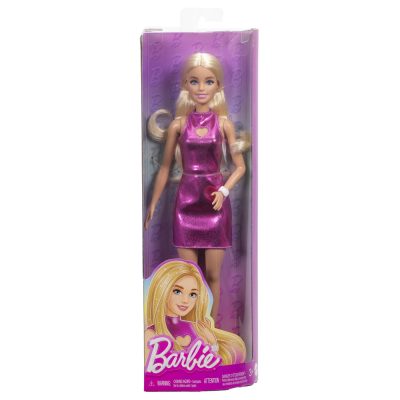 Barbie Păpușă Barbie Fashionistas Blondă cu Rochiță Roz Metalica