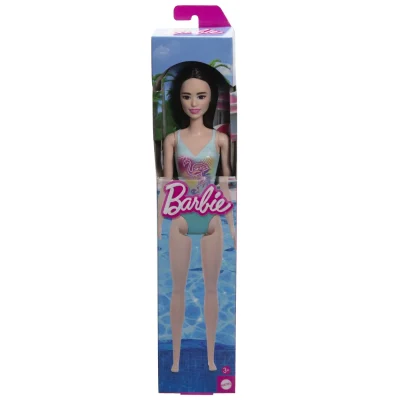 Păpușă Barbie Brunetă cu Costum de Baie Albastru