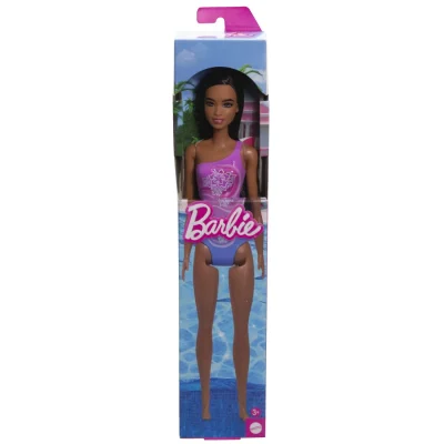 Păpușă Barbie Brunetă cu Costum de Baie în Doua Culori