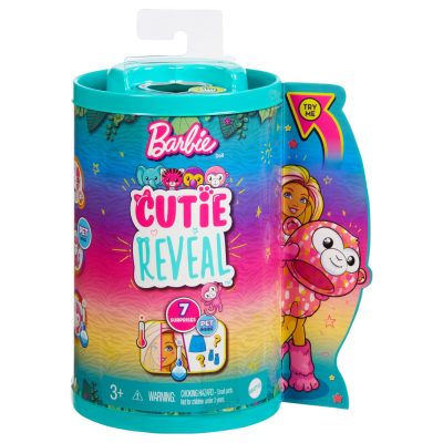 Barbie Păpușă Chelsea Cutie Reveal Maimutica