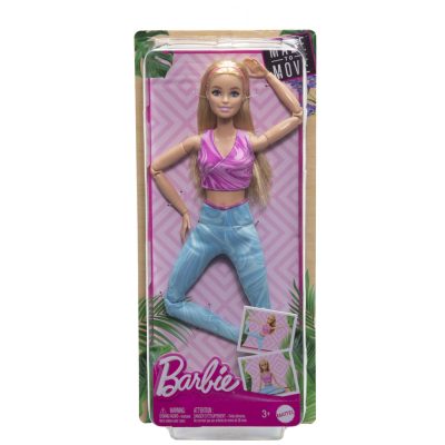 Păpușă Barbie Made To Move Blondă cu Top Mov
