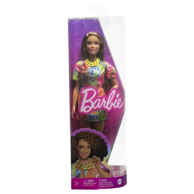 Păpușă Barbie Fashionista Satena cu Rochie cu Imprimeu Good Vibes
