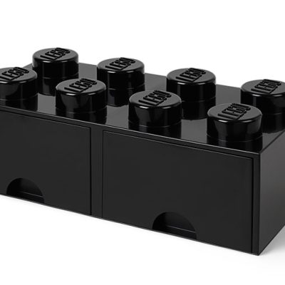 Cutie depozitare LEGO 2x4 cu sertare, negru